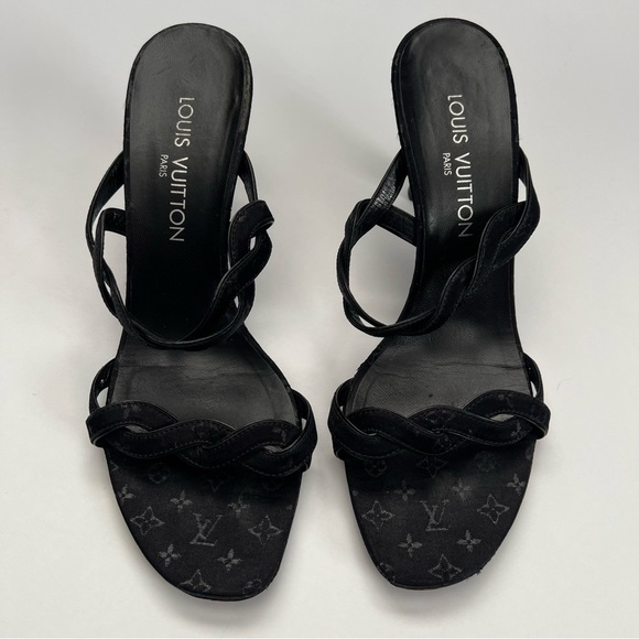 Louis Vitton LV Monogram Double Strap Heels - Picture 1 of 10
